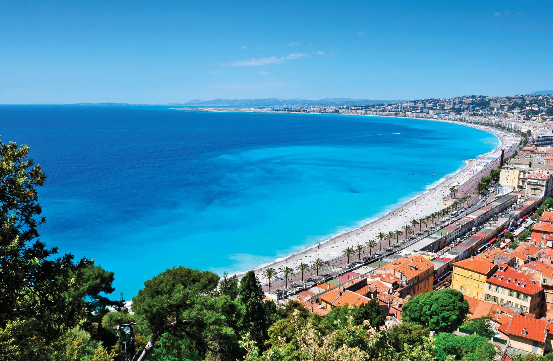 Coastal view of the French Riviera coastline near Nice
